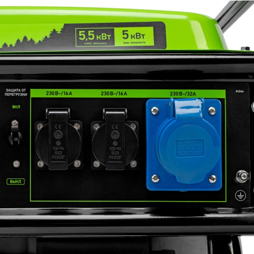 Генератор бензиновый БС-6500, 5.5 кВт, 230В, четырехтактный, 25 л, ручной стартер Сибртех фото 10