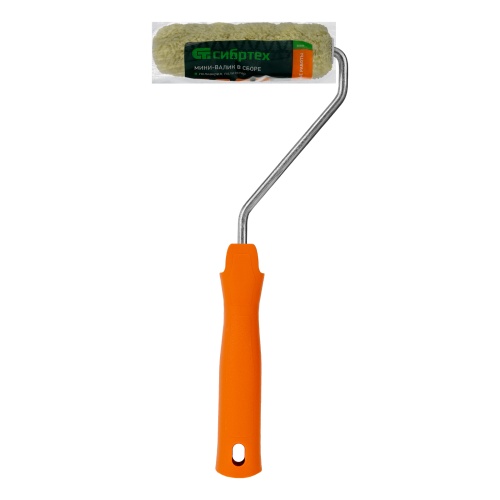 Мини-валик в сборе "Фасадные работы", 110 мм, ворс 12 мм, D 16 мм, D ручки 6 мм, полиакрил, полиэстер Сибртех фото 6