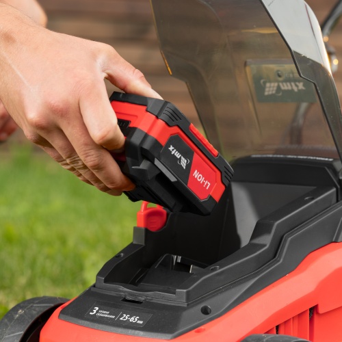 Газонокосилка аккумуляторная бесщеточная CLM-320, 320 мм, травосб. 30 л, Li-Ion, 20 В MTX фото 34