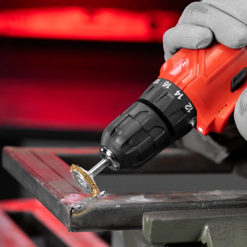 Щетка для дрели, 30 мм, плоская со шпилькой, латунированная витая проволока Matrix фото 8