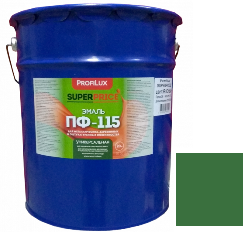 Эмаль Profilux Superprice ПФ-115 зеленая полуматовая 20 кг
