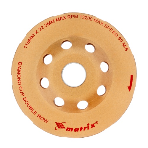 Чашка алмазная зачистная, 115 мм, двухрядная Matrix фото 3