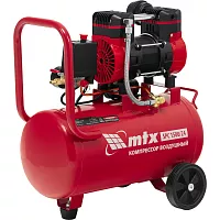 Компрессор безмасляный малошумный MTX SPC 1500/24, 1500 Вт, ресивер 24 л, 260 л/мин 58139