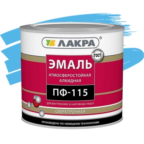 Эмаль Лакра ПФ-115 светло-голубая 2 кг