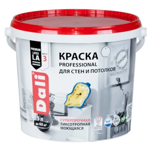 Краска для стен и потолков акриловая Dali Professional база С 5 л Краска для стен и потолков акриловая Dali Professional база С 5 л