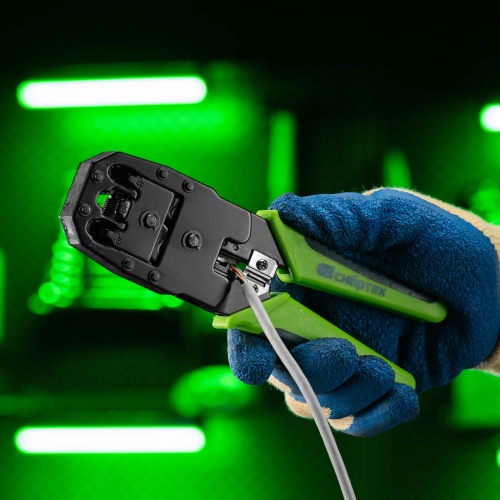 Клещи для обжима телефонных и компьютерных клемм 4P, 6P, 8P, функция обрезания проводов Сибртех фото 12