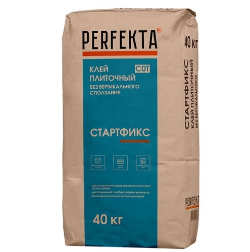 Клей плиточный без вертикального сползания Perfekta Стартфикс C0 T 40 кг