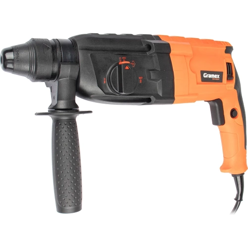 Перфоратор электрический Gramex HRH-800 (800Вт,0-1300об/мин,0-5800уд/мин,3,2Дж,3 реж,SDS+) Картон (1/5) 018504 Перфоратор электрический Gramex HRH-800 (800Вт,0-1300об/мин,0-5800уд/мин,3,2Дж,3 реж,SDS+) Картон (1/5) 018504