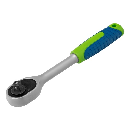 Ключ-трещотка 3/8", 45 зубьев, с быстрым сбросом, матовый хром Сибртех фото 2