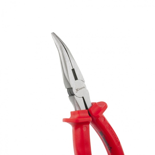 Длинногубцы изогнутые Econom, 160 мм, шлифованные, пластмассовые рукоятки Matrix фото 4