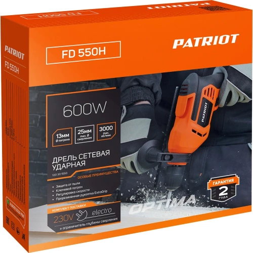 Дрель электрическая ударная PATRIOT FD 550H 120301550 фото 10 Дрель электрическая ударная PATRIOT FD 550H 120301550 фото 10
