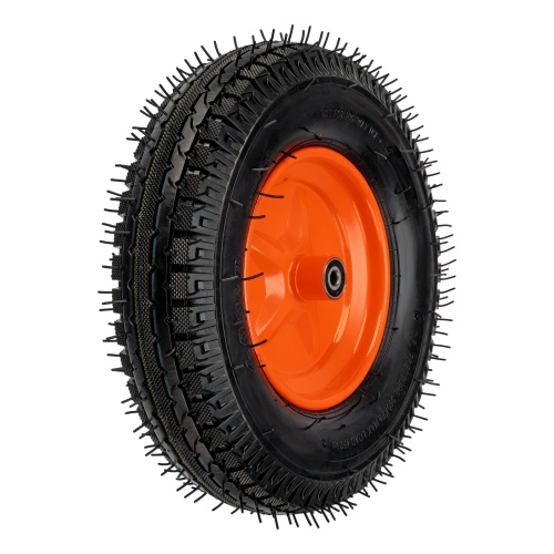 Колесо пневматическое усиленное, шина 8PR, 4.00-8 D400 мм, внутренний диаметр подшипника 12 мм, длина оси 90 мм Palisad Колесо пневматическое усиленное, шина 8PR, 4.00-8 D400 мм, внутренний диаметр подшипника 12 мм, длина оси 90 мм Palisad