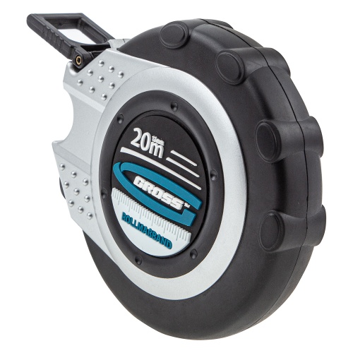 Рулетка геодезическая 20 м х 13 мм, закрытый корпус, металлическая лента, нейлон Gross фото 2