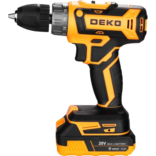 Аккумуляторная дрель-шуруповерт DEKO DKCD20FU-Li в кейсе + набор 63 инструмента для дома, 20В, 2х2.0Ач (2024) 063-4093 фото 4 Аккумуляторная дрель-шуруповерт DEKO DKCD20FU-Li в кейсе + набор 63 инструмента для дома, 20В, 2х2.0Ач (2024) 063-4093 фото 4