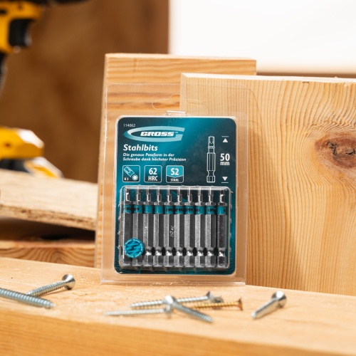 Бита HEX 3х50мм, сталь S2, шестигр., 10 шт. Gross фото 7