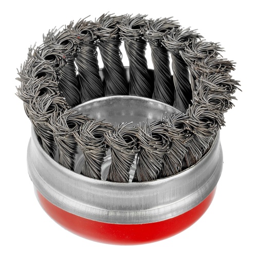 Щетка для УШМ Heavy Duty, 80 мм, М14, "чашка", крученая проволока 0.5 мм Matrix фото 2