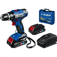 Дрель-шуруповерт ЗУБР Профессионал 20В, 2 АКБ 2Ач, в кейсе DL-201-22