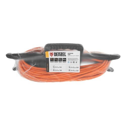 Удлинитель-шнур силовой Garden Series, ПВС, 20м, 1 розетка 3 x 1 мм, Denzel фото 7
