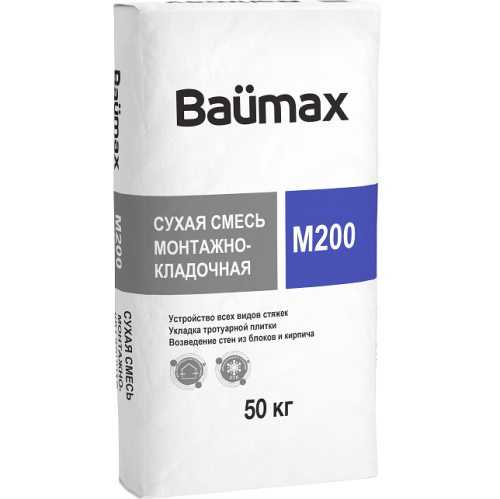Смесь сухая монтажно-кладочная Baumax М-200 50 кг