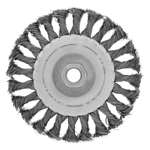Щетка для УШМ 125 мм, М14, плоская, крученая проволока 0.35 мм Matrix фото 2