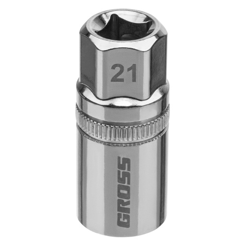 Головка торцевая свечная, магнитная, двенадцатигранная, 21 мм, под квадрат 1/2 Gross фото 2