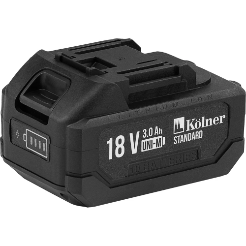 Аккумулятор Kolner 18В UNI-M Standard, 3.0Ач, KB 18-3ST-01, Li-lon, индикатор заряда, прорезиненный корпус, защита от перегрева, КЗ, перезаряда 8080118006 фото 3 Аккумулятор Kolner 18В UNI-M Standard, 3.0Ач, KB 18-3ST-01, Li-lon, индикатор заряда, прорезиненный корпус, защита от перегрева, КЗ, перезаряда 8080118006 фото 3