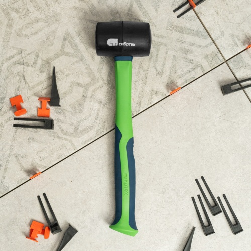 Киянка резиновая, 450 г, черная резина, фибергласовая рукоятка Сибртех фото 8