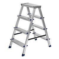 Стремянка двусторонняя 4 ступени, алюминиевая, Сибртех