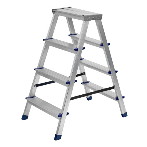 Стремянка двусторонняя 4 ступени, алюминиевая, Сибртех Стремянка двусторонняя 4 ступени, алюминиевая, Сибртех