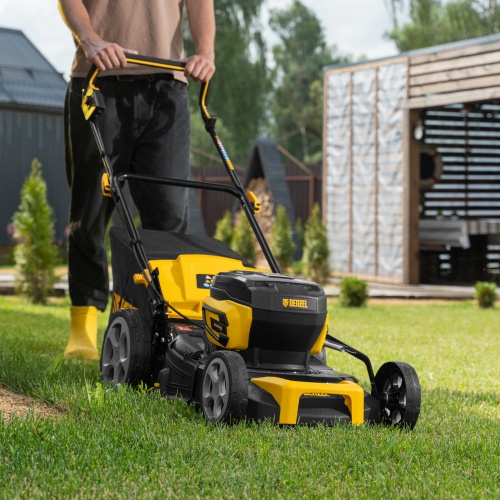Газонокосилка аккумуляторная бесщет. DLM-460, 460 мм, травосб. 65 л., Li-Ion, 40 В Denzel фото 41