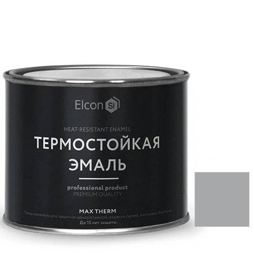 Эмаль термостойкая Elcon Max Therm 400 градусов серая 0,4 кг