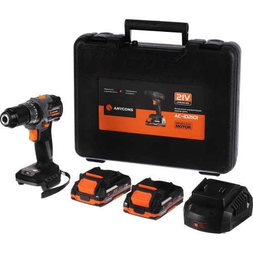 Бесщеточная ударная дрель-шуруповерт Anycons 50Нм, 21В, 2 акб, AC-D21012 AC-ID2101 фото 3 Бесщеточная ударная дрель-шуруповерт Anycons 50Нм, 21В, 2 акб, AC-D21012 AC-ID2101 фото 3