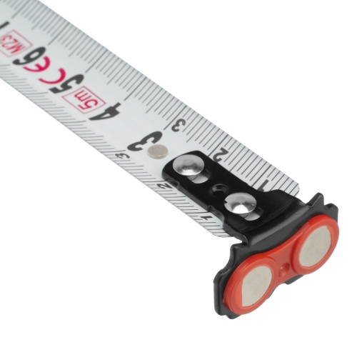 Рулетка Magnetisch 5 м х 19 мм,обрезиненный корпус,автоматическая фиксация,Нейлоновое покрытиеытие,зацеп с магнитом Gross фото 6