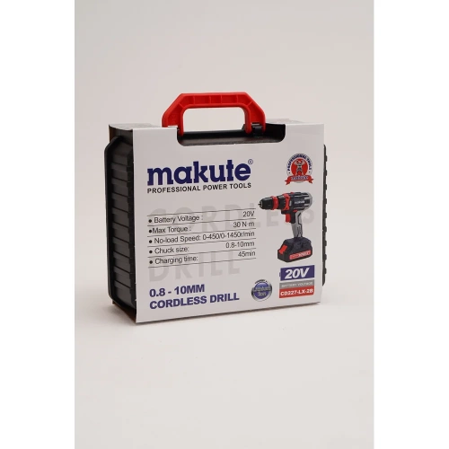 Дрель-шуруповерт аккумуляторная Makute с фиксатором вала (20В, 30Нм) CD227-LX-2B фото 4