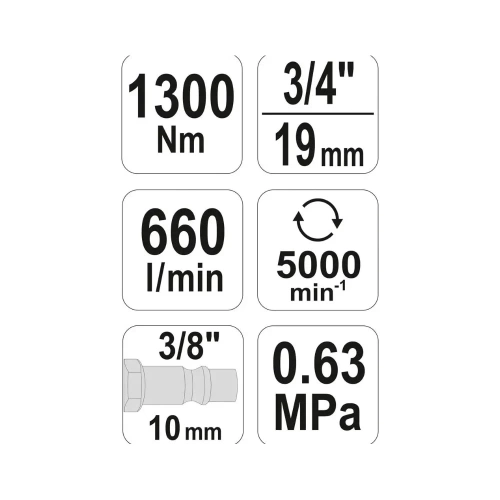 Пневматический гайковерт YATO 3/4", 1300 Нм YT-09564 фото 6 Пневматический гайковерт YATO 3/4", 1300 Нм YT-09564 фото 6