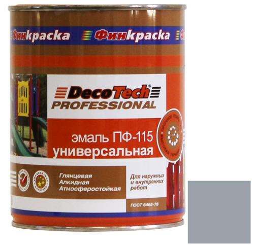 Эмаль DecoTech Professional ПФ-115 Ral 7040 серая глянцевая 0,9 кг