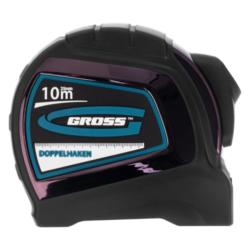 Рулетка "Doppelhaken",10 м x 25 мм,двухсторонний зацеп,Нейлон,двусторонняя шкала,автоматическая фиксация Gross фото 4