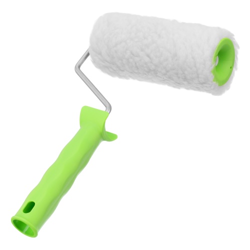 Валик с натуральным мехом, с ручкой, 150 мм, ворс 12 мм, D 48 мм, D ручки 6 мм, Сибртех фото 2