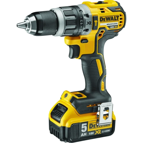 Ударная дрель-шуруповерт DCD796 + углошлифмашина DCG405 DEWALT 2 батареи DCB184 5.0Ah, зарядное устройство DCB115, чемодан TSTAK VI DCK2080P2T-QW фото 3