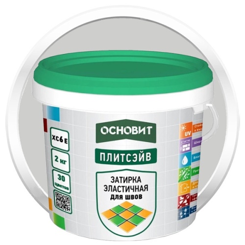 Затирка эластичная Основит Плитсэйв XC6 E светло-серая 021 2 кг