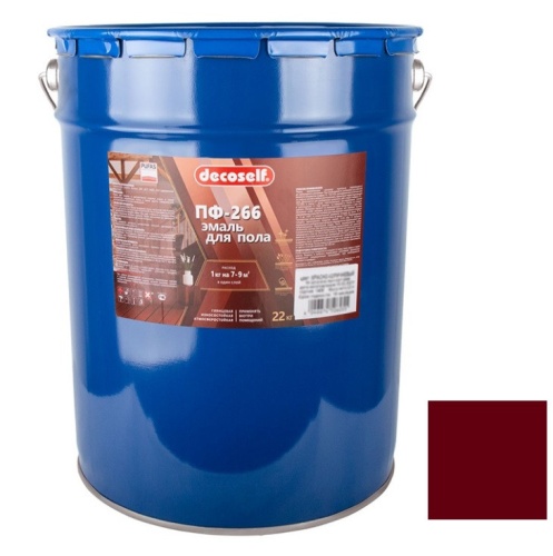 Эмаль для пола Pufas Decoself ПФ-266 красно-коричневая 22 кг