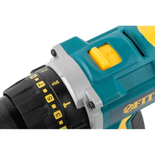 Аккумуляторная дрель-шуруповерт FIT 20,0 В, 0-400/1400 об/мин, 50,0 Нм, 2 Li-Ion 2,0 Ач, 1,5 ч, бесщеточный, резкий наклон, кейс 80130 фото 7