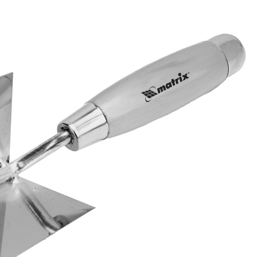 Мастерок из нержавеющей стали, 80 х 60 х 60 мм, для внутренних углов, деревянная ручка Matrix фото 5