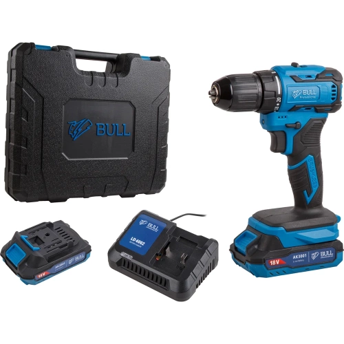 Аккумуляторная дрель-шуруповерт BULL SR 1804 2x2 Ач, з/у 1329421