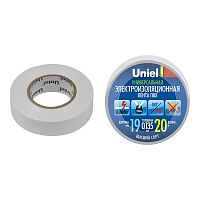 Изолента ПВХ Uniel UIT-135P белая 19 мм 20 м