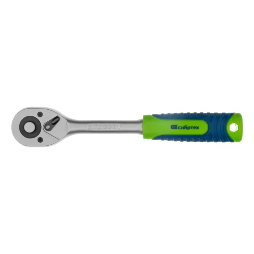 Ключ-трещотка 3/8", 45 зубьев, с быстрым сбросом, матовый хром Сибртех фото 3