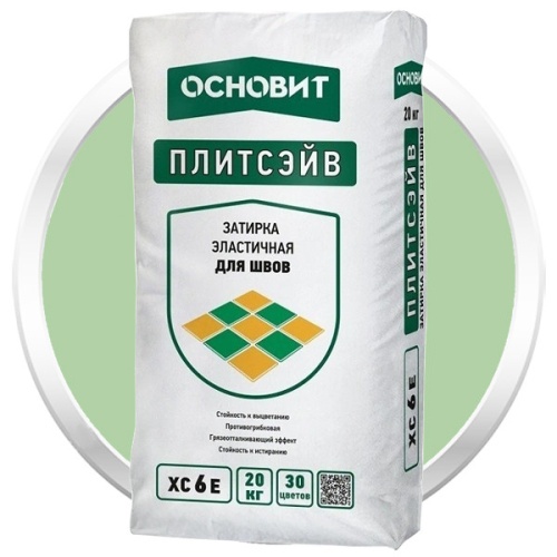 Затирка эластичная Основит Плитсэйв XC6 E светло-зелёная 051 20 кг