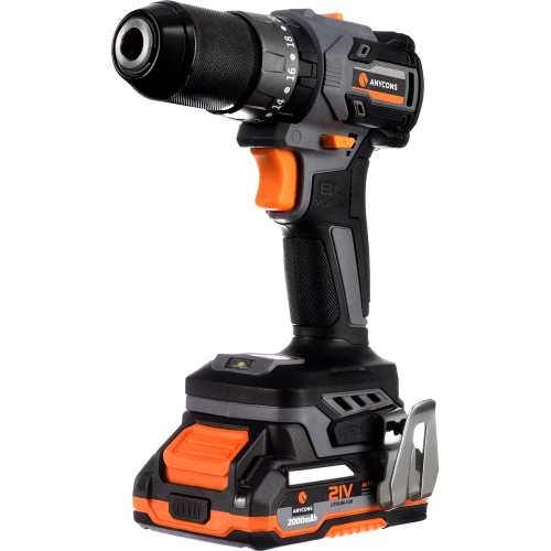Бесщеточная ударная дрель-шуруповерт Anycons 50Нм, 21В, 2 акб, AC-D21012 AC-ID2101 Бесщеточная ударная дрель-шуруповерт Anycons 50Нм, 21В, 2 акб, AC-D21012 AC-ID2101