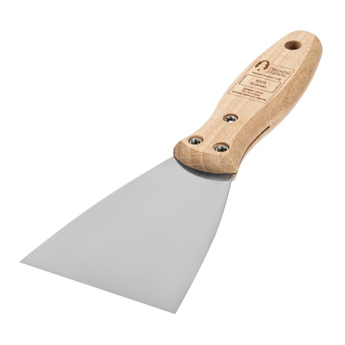 Шпательная лопатка из нержавеющей стали, 80 мм, буковая рукоятка, EFP Matrix фото 2