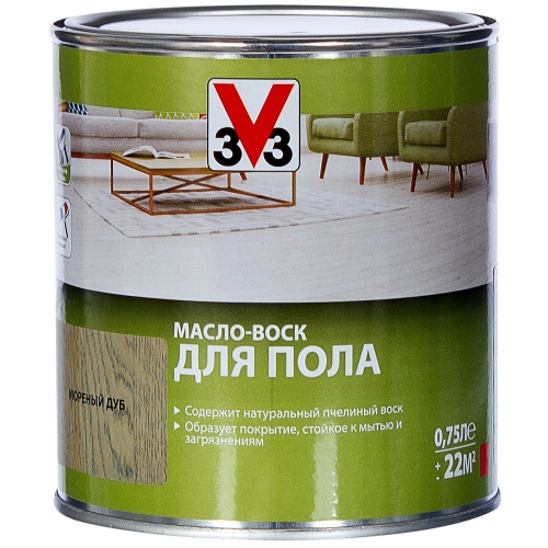 Масло-воск для пола V33 Мореный дуб 0,75 л